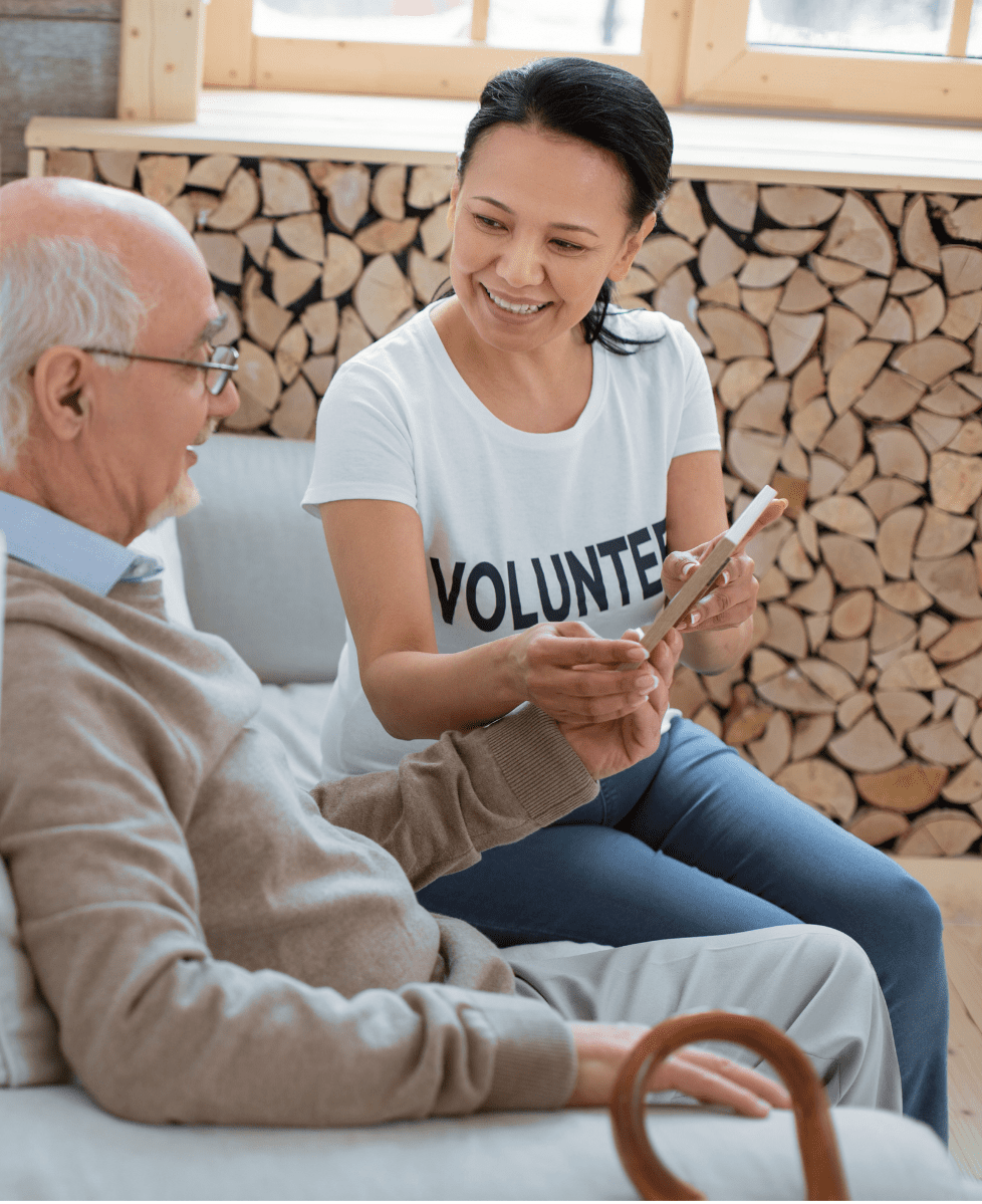 Hospice Volunteer Opportunity - Provide Companionship to Seniors ANX volunteer sitting with patient