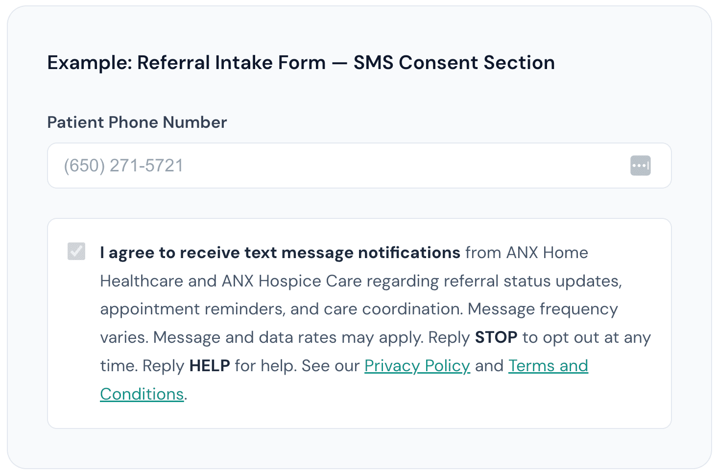 Example Intake Referral Opt-In